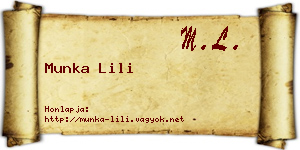 Munka Lili névjegykártya